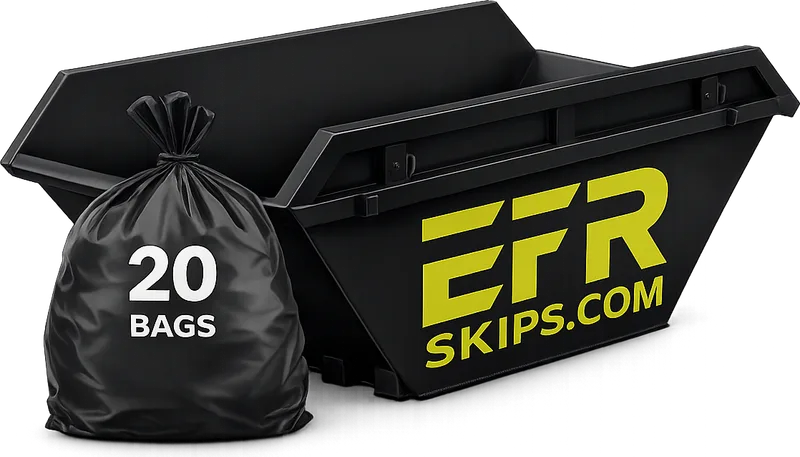 2 yard skip hire in West Yorkshire — holds roughly 20 bin bags